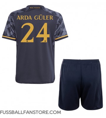Real Madrid Arda Guler #24 Replik Auswärtstrikot Kinder 2023-24 Kurzarm (+ Kurze Hosen)